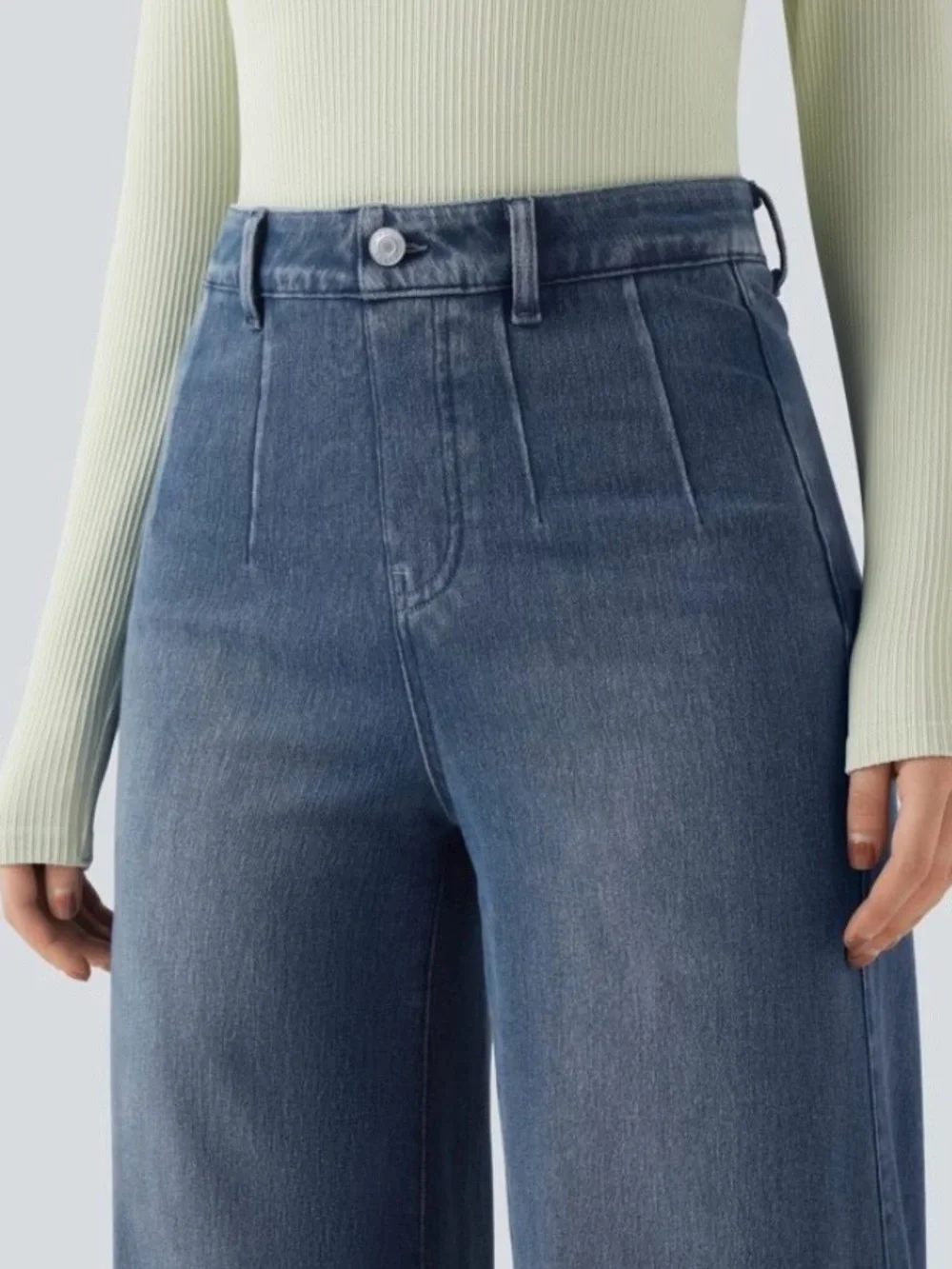 MEDIUM. HALARA TUMMY SUPPORT TAILORED STRETCH WIDE LEG JEANS